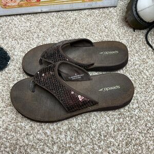 Speedo Women's Brown Sequin Sandals
